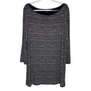 J Jill Wearever Collection Womens Size‎ Medium Tunic Top Black White 3/4 Sleeve